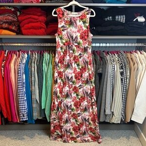 Twelve Months white/pink floral sleeveless maxi dress size M